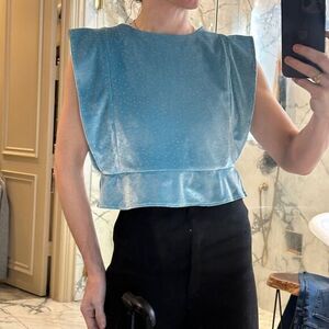 KOCH | Size medium | teal with gold dots Wren top